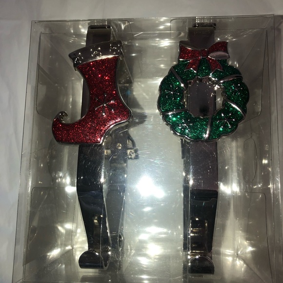 Christmas Stocking Holders New Set of 4 Hobby Lobby Silver and Glitter - Picture 2 of 7